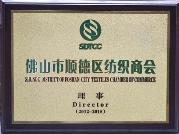 beats365-2012年获顺德政府颁发“佛山纺织商会理事单位”